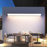 Applique extérieure longue LED noire en métal moderne IP65 pour porche