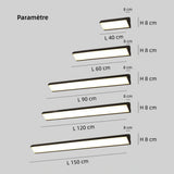 Applique extérieure longue LED noire en métal moderne IP65 pour porche