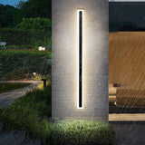 Applique extérieure longue noire minimaliste LED IP65 avec détecteur de mouvement
