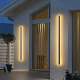 Applique extérieure longue noire minimaliste LED IP65 avec détecteur de mouvement
