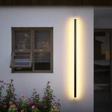 Applique extérieure longue noire minimaliste LED IP65 avec détecteur de mouvement