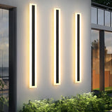 Applique extérieure longue noire minimaliste LED IP65 avec détecteur de mouvement