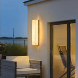 Applique extérieure rectangulaire moderne solaire LED effet marbre blanc IP65