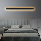Applique murale barre minimaliste noire LED dimmable pour salon