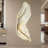 Applique murale en plume moderne verticale LED dimmable décorative pour salon