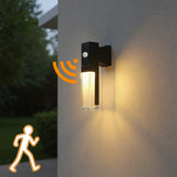 Applique murale extérieure LED avec détecteur de mouvement IP65 noir moderne