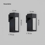 Applique murale exterieur rectangulaire en aluminium noir moderne LED IP65 pour porche