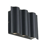 Applique murale extérieure design moderne LED haut et bas noir aluminium IP65 pour porche