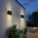 Applique murale extérieure design moderne LED haut et bas noir aluminium IP65 pour porche