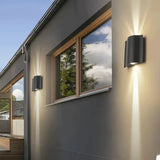 Applique murale extérieure design moderne LED haut et bas noir aluminium IP65 pour porche