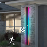 Applique murale extérieure longue LED IP65 noir minimaliste avec détecteur de mouvement