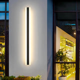 Applique murale extérieure longue LED IP65 noir minimaliste avec détecteur de mouvement