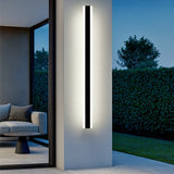 Applique murale extérieure longue LED IP65 noir minimaliste avec détecteur de mouvement