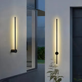 Applique murale extérieure longue minimaliste LED orientable en aluminium noir IP65