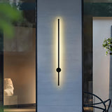 Applique murale extérieure longue minimaliste LED orientable en aluminium noir IP65