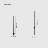 Applique murale extérieure longue minimaliste LED orientable en aluminium noir IP65