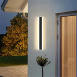 Applique murale extérieure longue noir minimaliste LED dimmable IP65