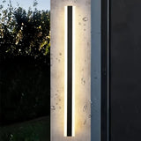 Applique murale extérieure longue noir minimaliste LED dimmable IP65