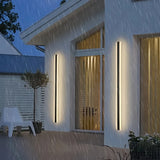 Applique murale extérieure longue noir minimaliste LED dimmable IP65