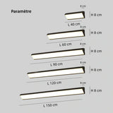 Applique murale extérieure longue noire moderne LED en métal IP65 pour porche