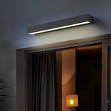 Applique extérieure rectangulaire moderne en métal noir LED IP65 pour porche