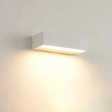 Applique extérieure rectangulaire moderne en métal noir LED IP65 pour porche