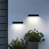 Applique extérieure rectangulaire moderne en métal noir LED IP65 pour porche