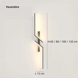 Applique murale linéaire LED dimmable au design moderne pour le salon