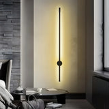 Applique murale linéaire LED orientable moderne noire pour salon