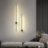 Applique murale linéaire LED orientable moderne noire pour salon