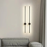 Applique murale linéaire LED orientable moderne noire pour salon