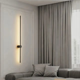 Applique murale linéaire LED orientable moderne noire pour salon
