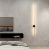 Applique murale linéaire LED orientable moderne noire pour salon