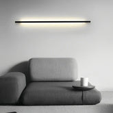 Applique murale linéaire noire en métal LED dimmable minimaliste pour salon