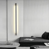 Applique murale linéaire noire en métal LED dimmable minimaliste pour salon