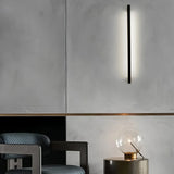 Applique murale linéaire noire en métal LED dimmable minimaliste pour salon