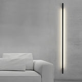 Applique murale linéaire noire en métal LED dimmable minimaliste pour salon