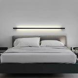 Applique murale linéaire noire en métal LED dimmable minimaliste pour salon