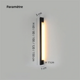 Applique murale linéaire noire en métal LED dimmable minimaliste pour salon