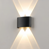 Applique murale moderne noire LED à éclairage haut et bas pour salon