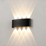Applique murale moderne noire LED à éclairage haut et bas pour salon