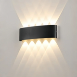 Applique murale moderne noire LED à éclairage haut et bas pour salon