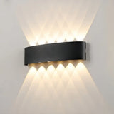 Applique murale moderne noire LED à éclairage haut et bas pour salon