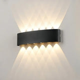Applique murale moderne noire LED à éclairage haut et bas pour salon