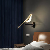 Applique murale oiseau dorée LED moderne pour chevet