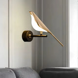 Applique murale oiseau dorée LED moderne pour chevet