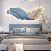 Applique murale plume moderne LED dimmable horizontale décorative pour chambre