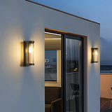 Applique solaire extérieur cylindrique en verre LED IP65 moderne pour porche