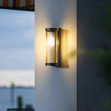 Applique solaire extérieur cylindrique en verre LED IP65 moderne pour porche