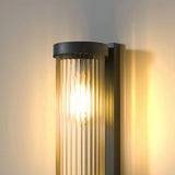 Applique solaire extérieur cylindrique en verre LED IP65 moderne pour porche